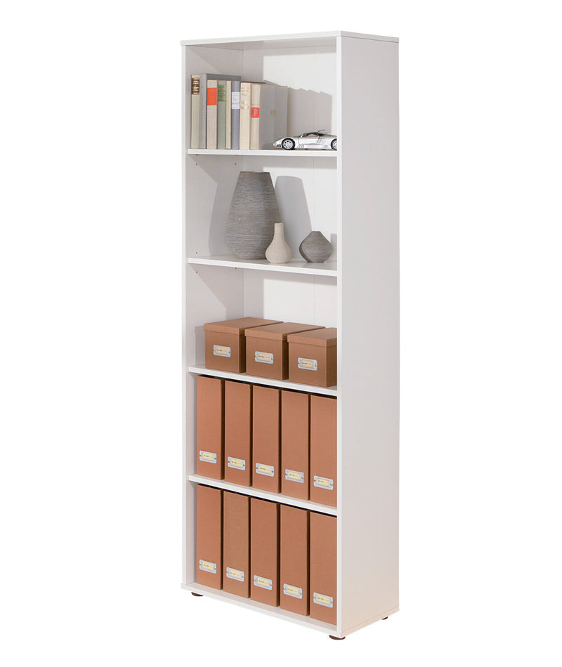 Otavio - Libreria in legno bianco 4 ripiani stile moderno cm 60x30x180h