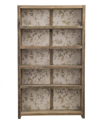 Libreria country con 5 ripiani in legno con fantasia floreale cm 114x20x190h - vari colori