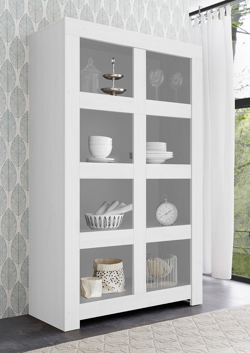 Giannico - Scaffale libreria moderna 8 vani a giorno in legno cm 110x42x186h - vari colori