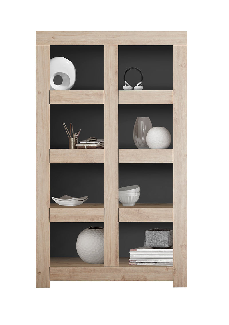 Giannico - Scaffale libreria moderna 8 vani a giorno in legno cm 110x42x186h - vari colori