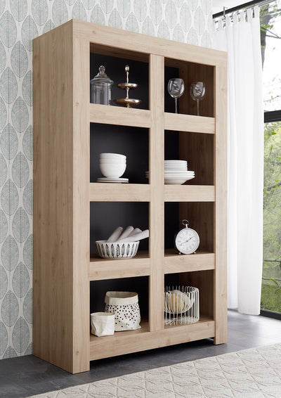 Giannico - Scaffale libreria moderna 8 vani a giorno in legno cm 110x42x186h - vari colori