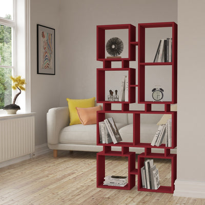 Libreria scaffale per ufficio e casa design geometrico in legno cm 79x24x167h - vari colori