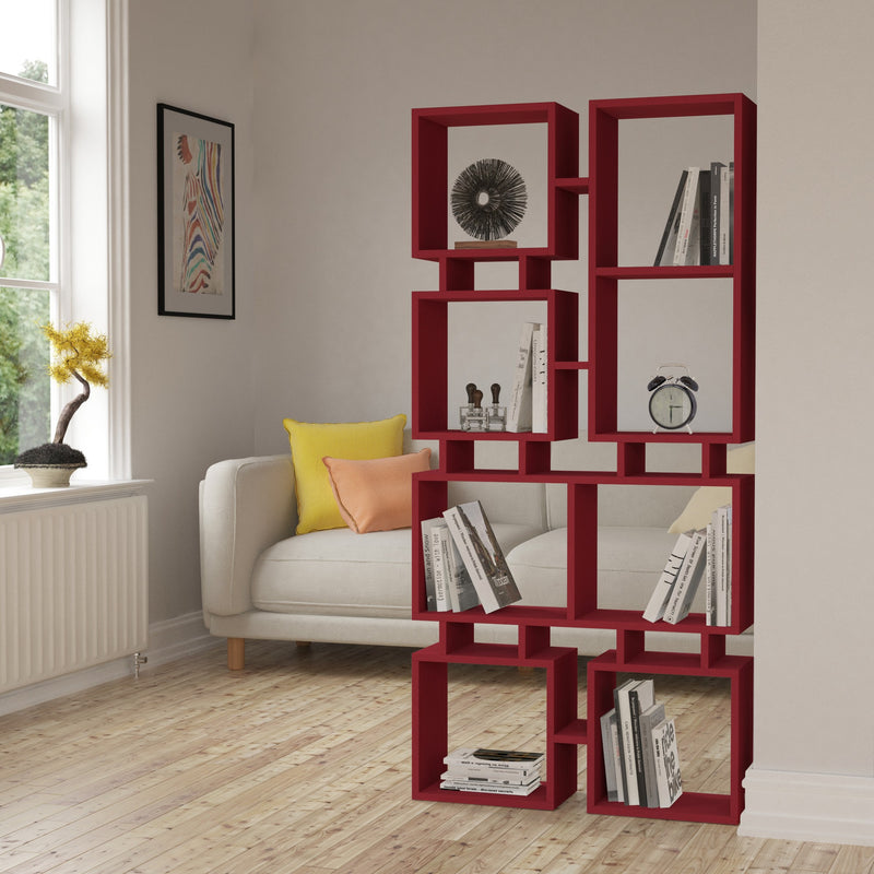 Libreria scaffale per ufficio e casa design geometrico in legno cm 79x24x167h - vari colori