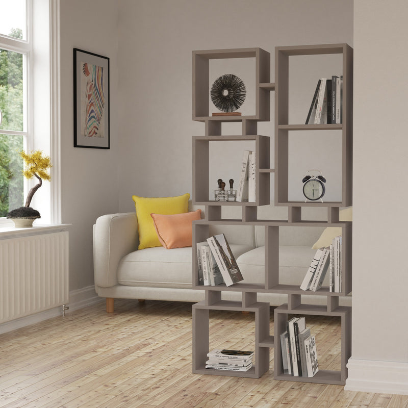 Libreria scaffale per ufficio e casa design geometrico in legno cm 79x24x167h - vari colori