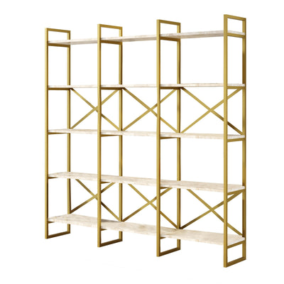 Libreria moderna con 15 ripiani e struttura in metallo cm 170x30x175h - vari colori