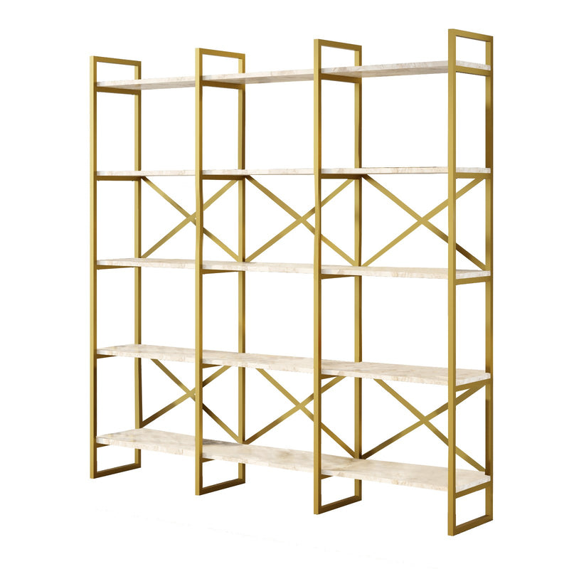 Libreria moderna con 15 ripiani e struttura in metallo cm 170x30x175h - vari colori