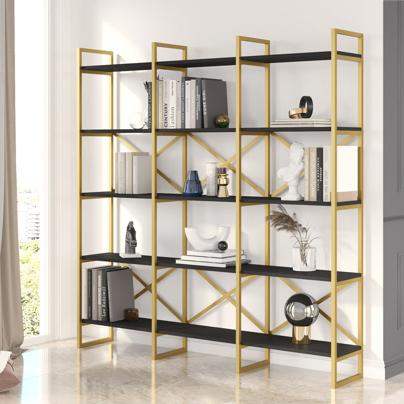 Libreria moderna con 15 ripiani e struttura in metallo cm 170x30x175h - vari colori