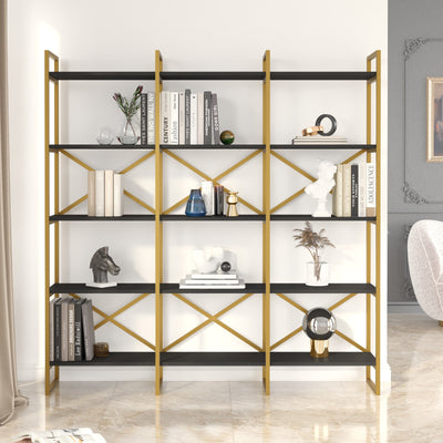 Libreria moderna con 15 ripiani e struttura in metallo cm 170x30x175h - vari colori