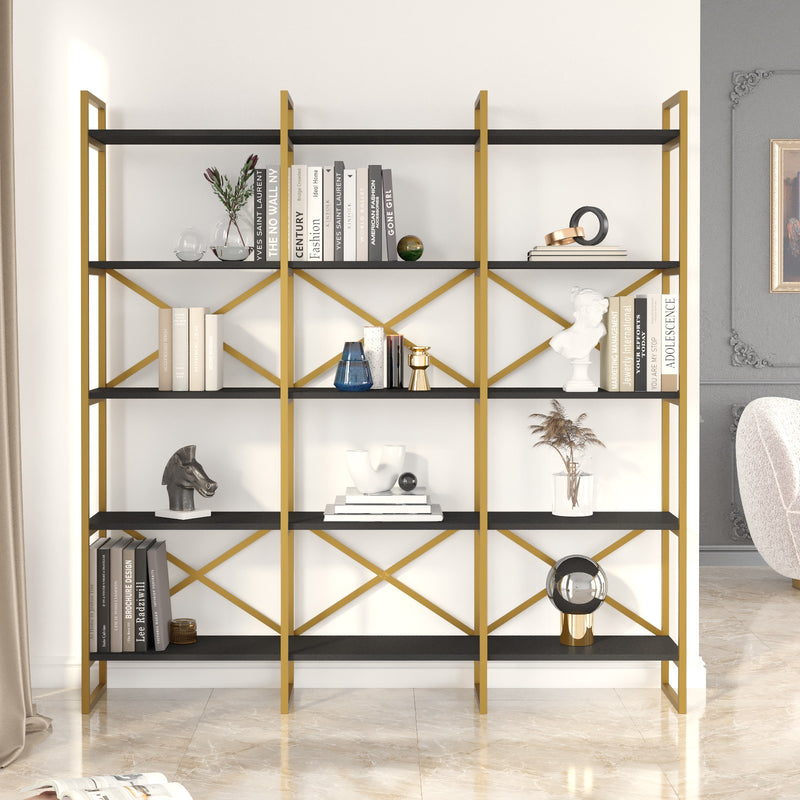 Libreria moderna con 15 ripiani e struttura in metallo cm 170x30x175h - vari colori