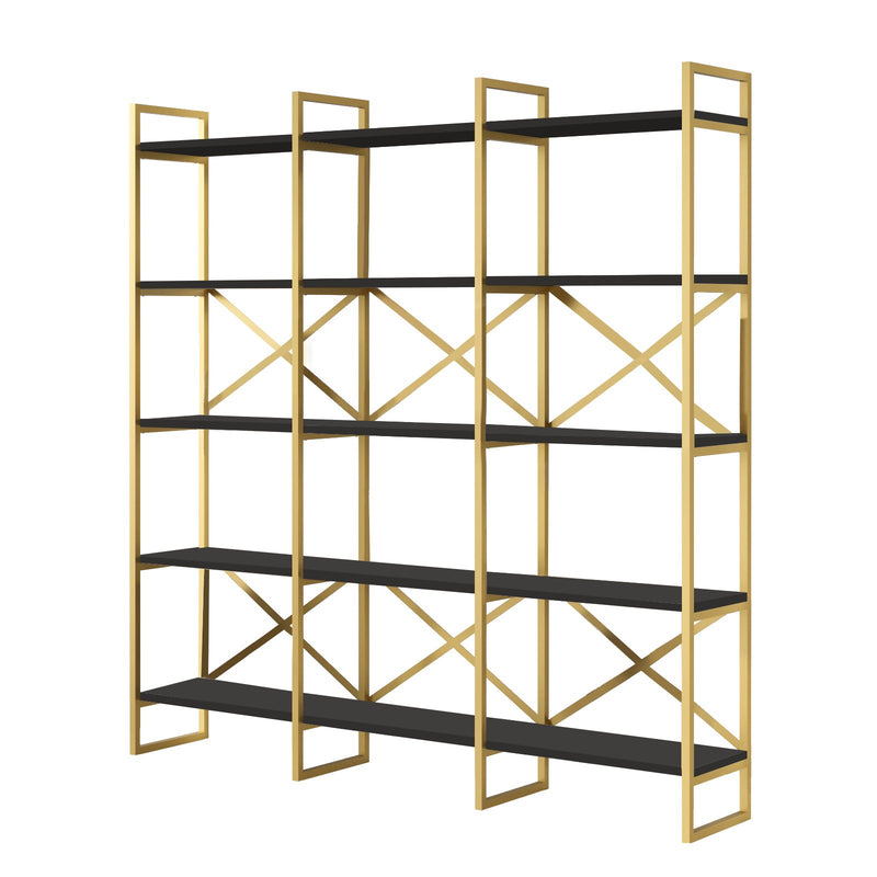 Libreria moderna con 15 ripiani e struttura in metallo cm 170x30x175h - vari colori