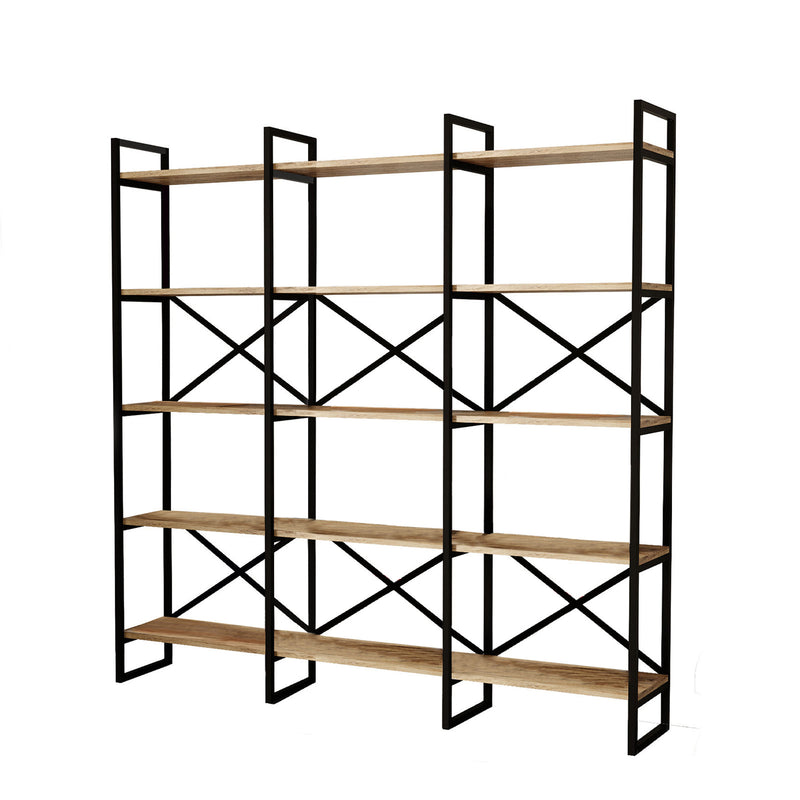 Libreria moderna con 15 ripiani e struttura in metallo cm 170x30x175h - vari colori
