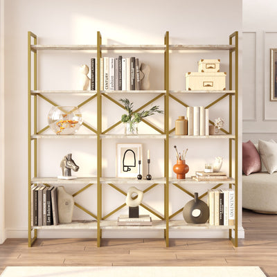 Libreria moderna con 15 ripiani e struttura in metallo cm 170x30x175h - vari colori