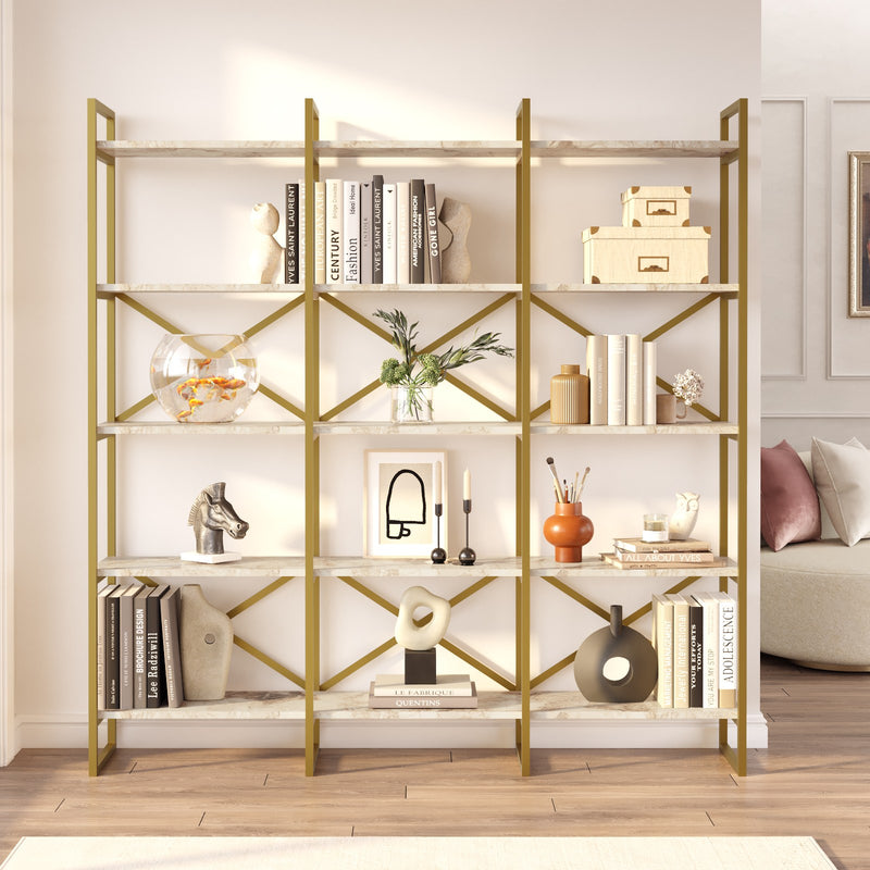 Libreria moderna con 15 ripiani e struttura in metallo cm 170x30x175h - vari colori
