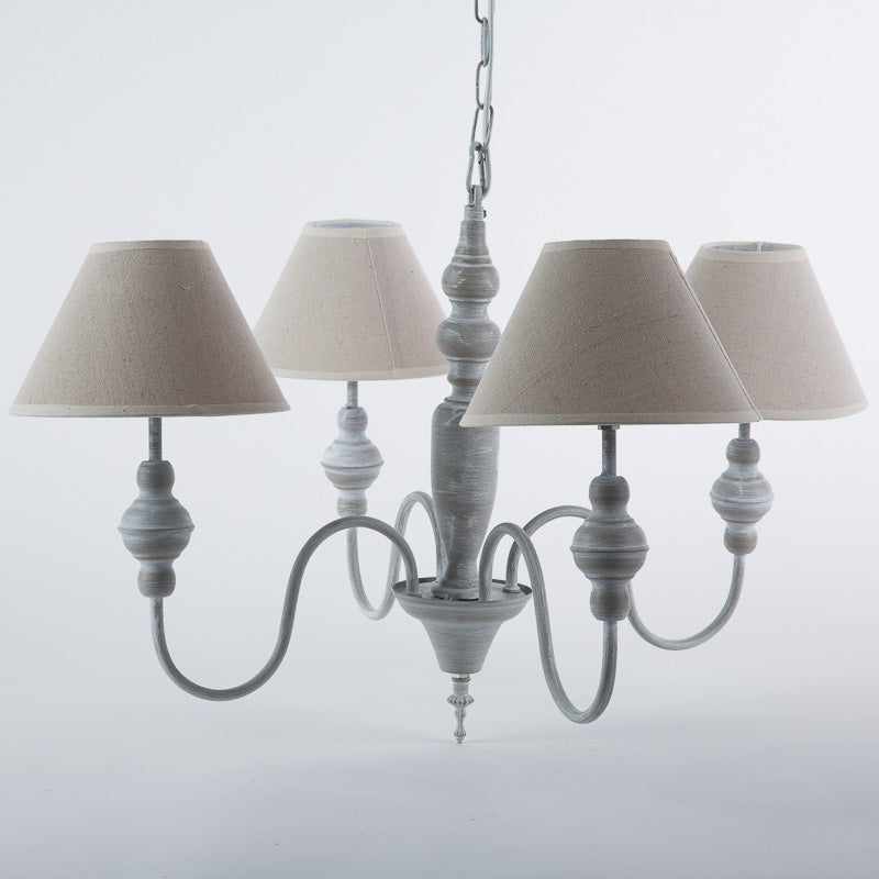 Lampadario shabby chic 4 bracci