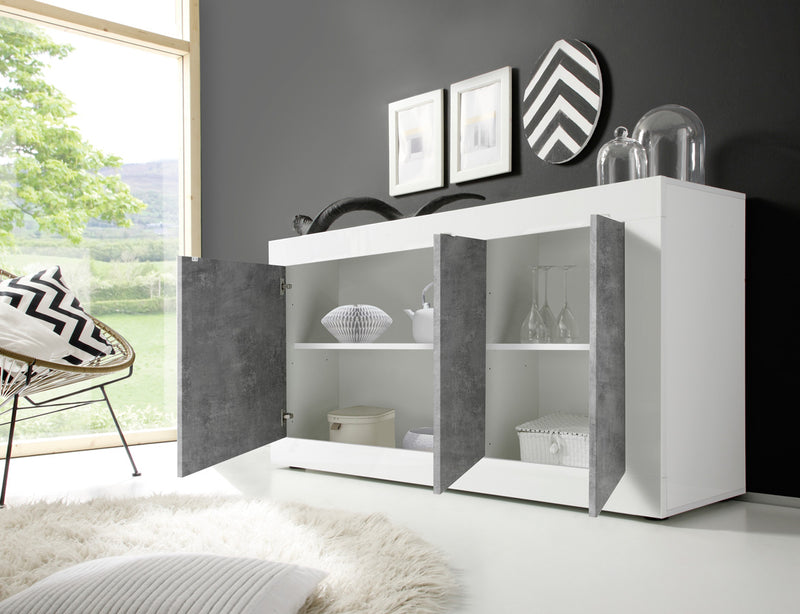Sorana - Madia design 3 ante per soggiorno in legno cm 160x43x86h - vari colori