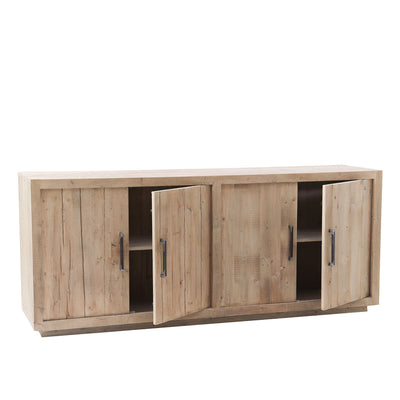 Madia 4 ante in legno massello naturale ripiano interno cm 220x45x90h