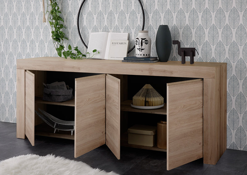 Rosmary - Madia design moderna 4 ante in legno cm 210x42x81h - vari colori