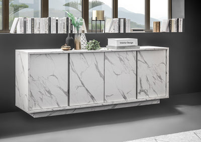 madia 4 ante in legno bianco
