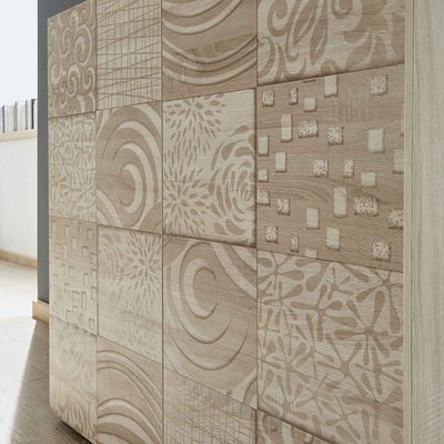 Lucy - Madia 4 ante design contemporaneo rovere serigrafato cm 241x42x84h