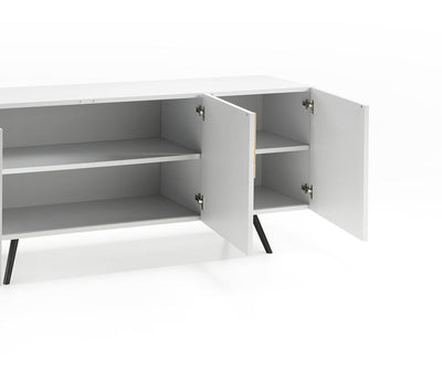 madia moderna bianco inserti rovere