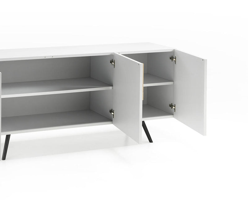 madia moderna bianco inserti rovere