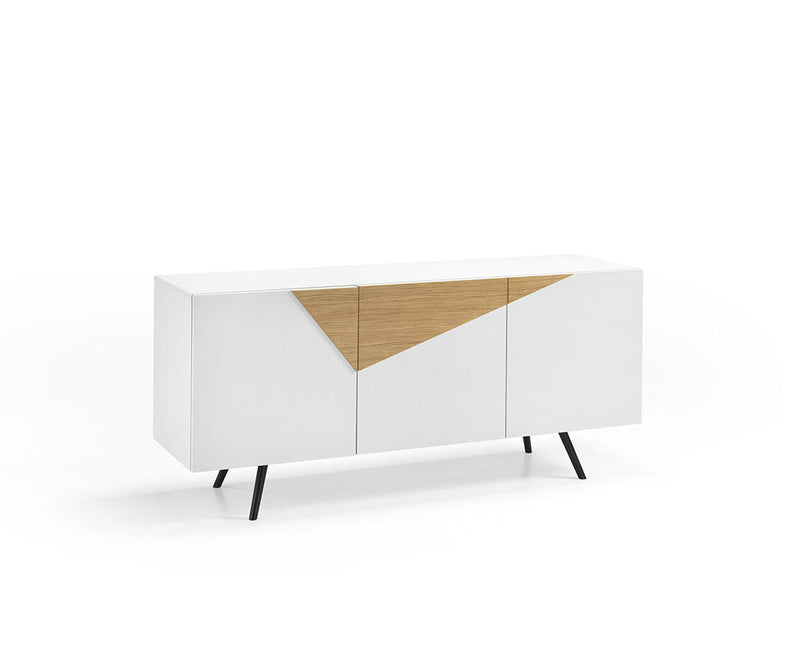 madia moderna bianco inserti rovere