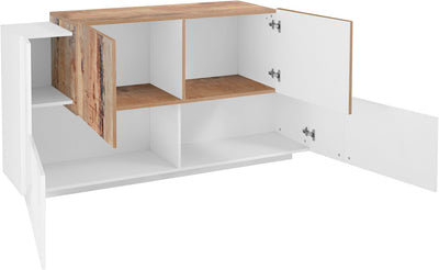 Taconia - Mobile credenza soggiorno in legno con 2 ante e 2 cassetti cm 160x40/45x86h - vari colori