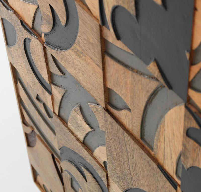 Madia credenza due ante stile etnico in legno massello di mango cm 100x45x120h