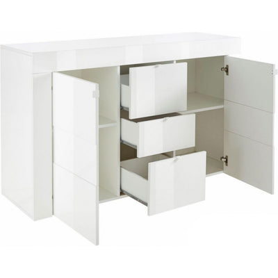 Marena - Credenza soggiorno con 2 ante e 3 cassetti in legno cm 138x42x84h - vari colori