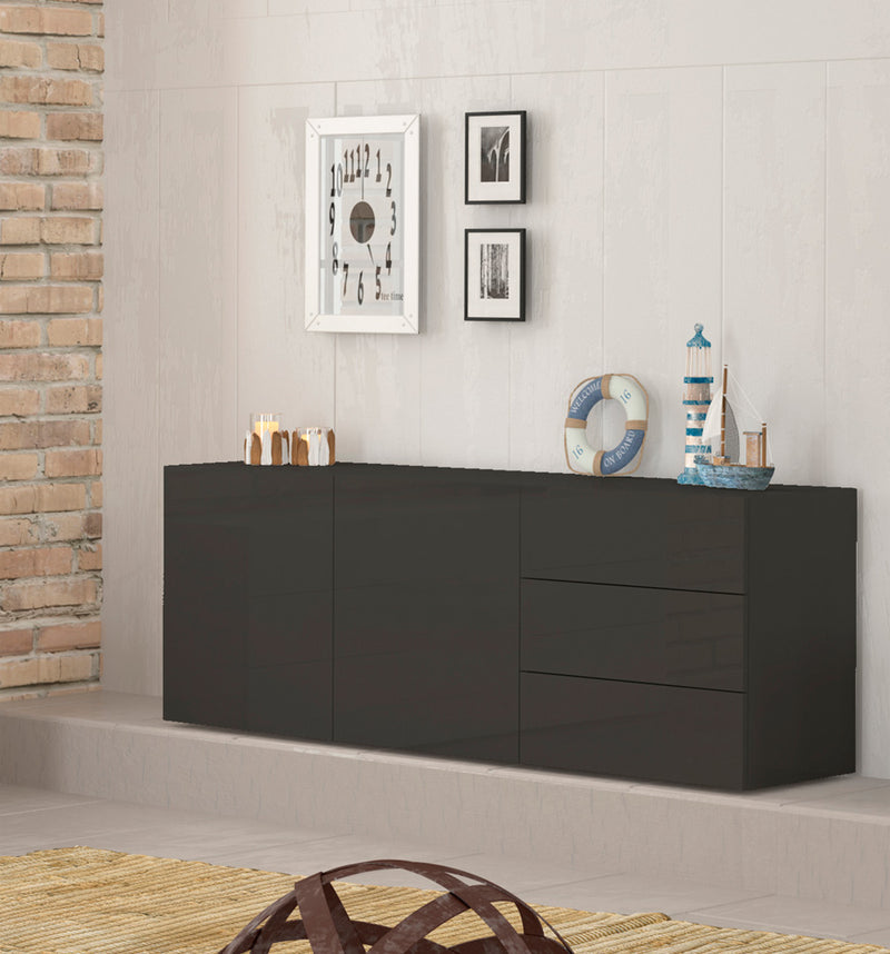 Feribot - Mobile credenza in legno 2 ante 3 cassetti design moderno cm 170x40x60h - vari colori