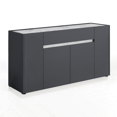 madia moderna in legno grigio e effetto marmo