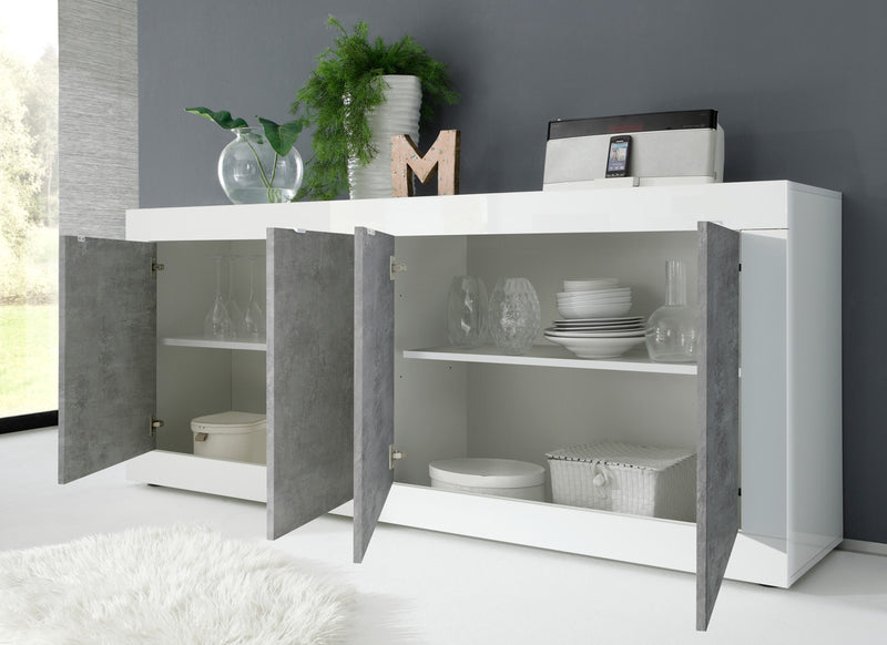 Aiman - Madia 4 ante design per living cm 207x43x86h - vari colori