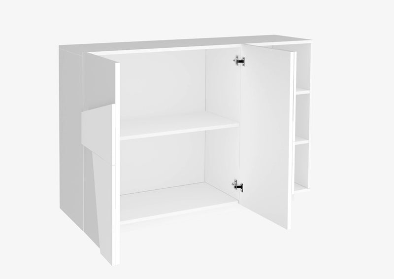 Aishana - Madia moderna in legno con 2 ante e 3 vani cm 121x38x86h - vari colori