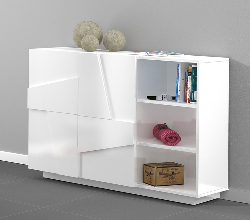 Aishana - Madia moderna in legno con 2 ante e 3 vani cm 121x38x86h - vari colori