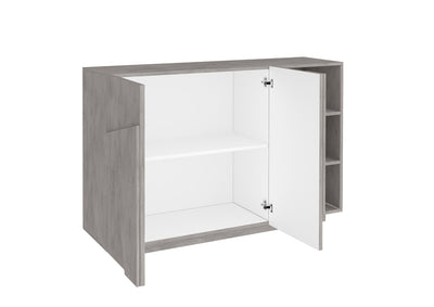 Aishana - Madia moderna in legno con 2 ante e 3 vani cm 121x38x86h - vari colori