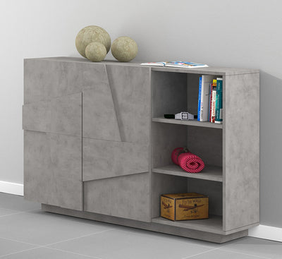 Aishana - Madia moderna in legno con 2 ante e 3 vani cm 121x38x86h - vari colori