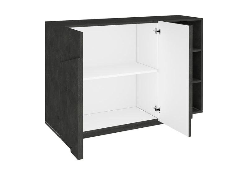 Aishana - Madia moderna in legno con 2 ante e 3 vani cm 121x38x86h - vari colori
