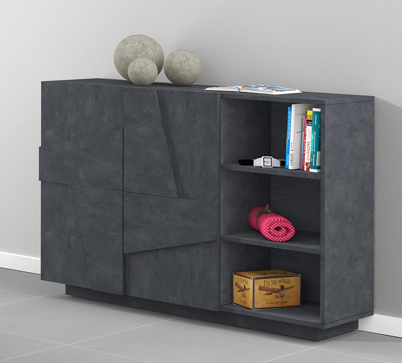 Aishana - Madia moderna in legno con 2 ante e 3 vani cm 121x38x86h - vari colori