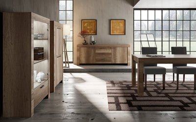 Teofila - Madia moderna 2 ante 3 cassetti in legno naturale cm 210x43x83h - vari colori