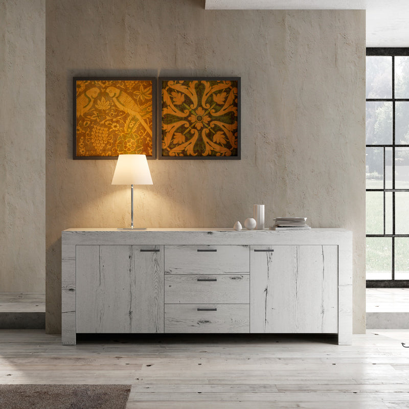 Teofila - Madia moderna 2 ante 3 cassetti in legno naturale cm 210x43x83h - vari colori