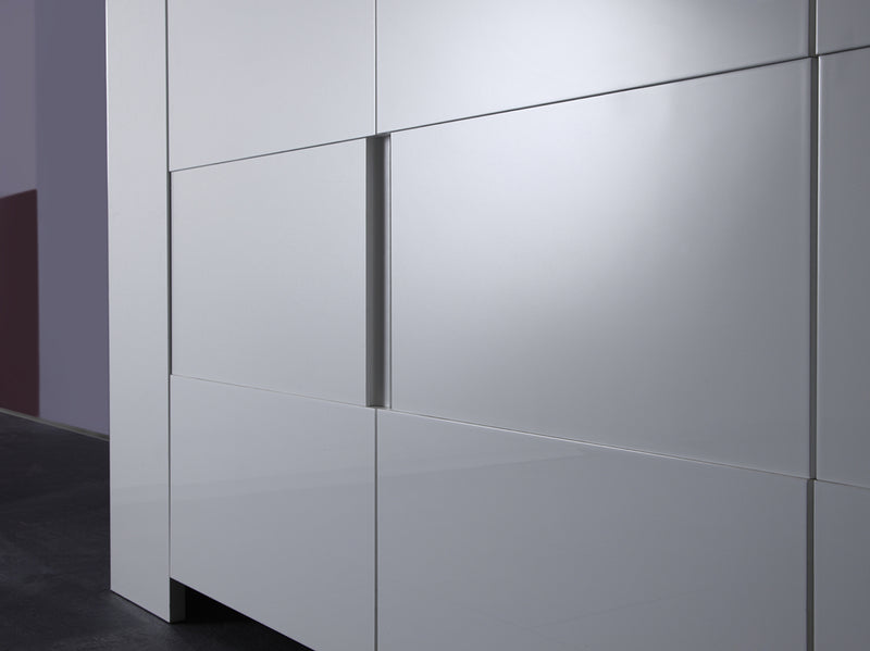 Losanna - Credenza living 2 ante con vano a giorno bianco lucido cm 119x40x140h