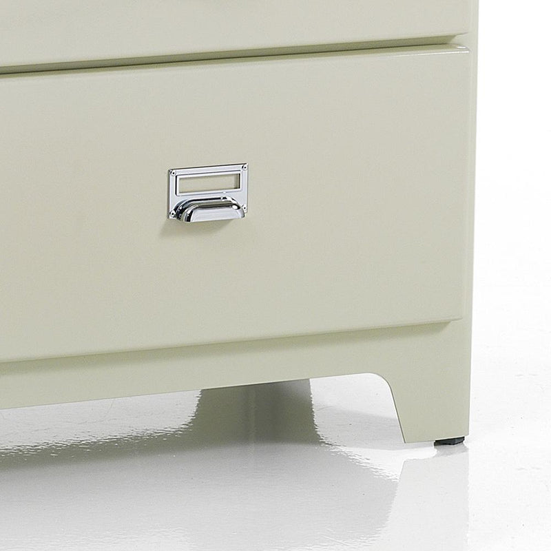 Madia da salotto in acciaio con 4 cassetti e 2 ante a ribalta con vetro cm 120x45x97h