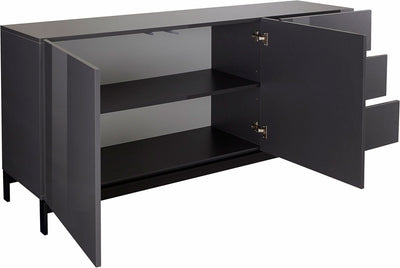 Pinacola - Madia credenza moderna in legno base con piedini 2 ante 3 cassetti cm 170x40x73h - vari colori