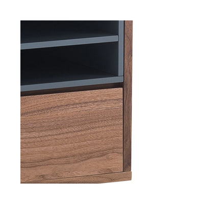 Mobile porta tv moderno in legno con finitura colore noce naturale cm 152x40x55h