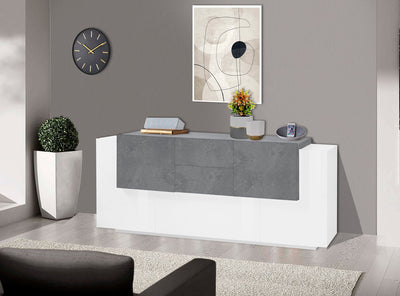 Mielaide - Madia credenza design moderno 5 ante e 2 cassetti cm 220x40/45x86h - vari colori