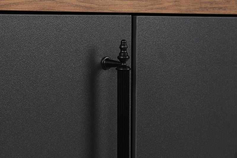 Madia credenza in stile industrial con  2 ante e 2 cassetti centrali cm 160x40x77h