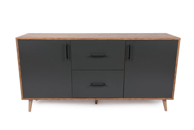 Madia credenza in stile industrial con  2 ante e 2 cassetti centrali cm 160x40x77h