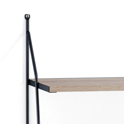Mensola da parete 3 ripiani in legno e acciaio cm 60x20x75h