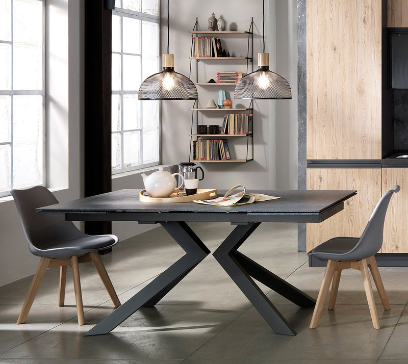 Mensola da parete 3 ripiani in legno e acciaio cm 60x20x75h