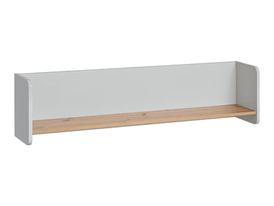 Mensola da parete in legno grigio chiaro e naturale cm 134x24x33h